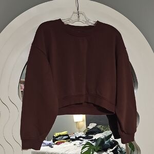 Brown Cropped Sweatshirt